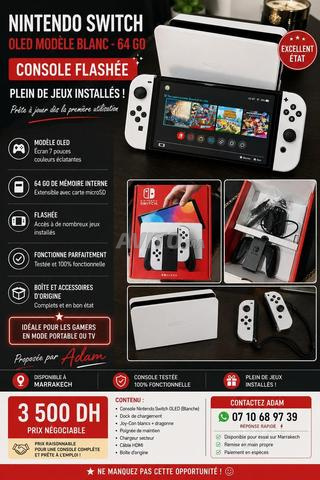 Nintendo Switch OLED 64 Go Blanche Flashée Pochette