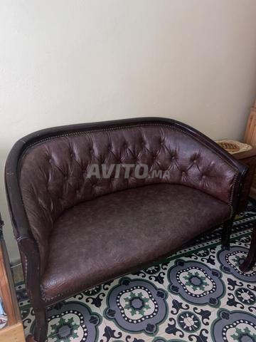 Salon classique en cuir marron 1 canapé / 2 fauteuils - 2