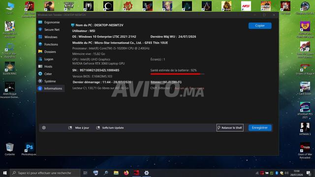 PC portable gamer MSI gf65 thin - 2