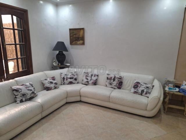 كنبة زاوية جلد طبيعي أبيض – 290×210 سم - 2