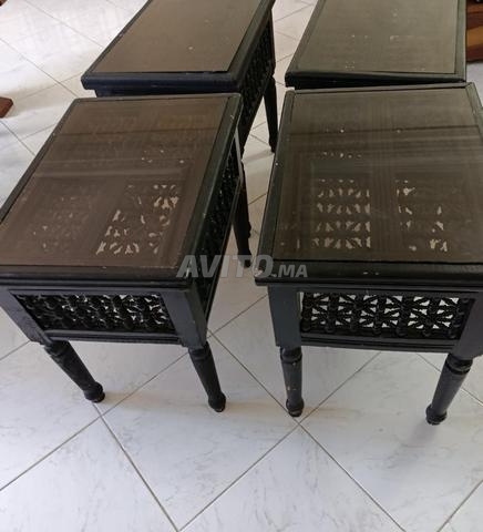 Tables cendrier en moucharabieh bois - 2