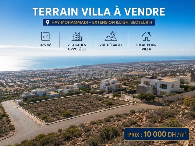 Terrain villa 375 m² Extension Illigh Agadir