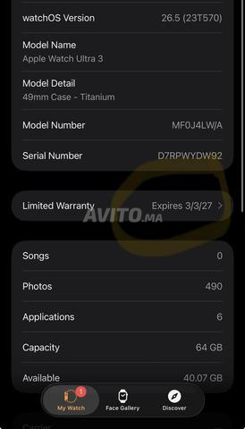 Apple Watch Ultra 3 noire