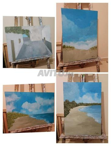 4 tableaux sur toile