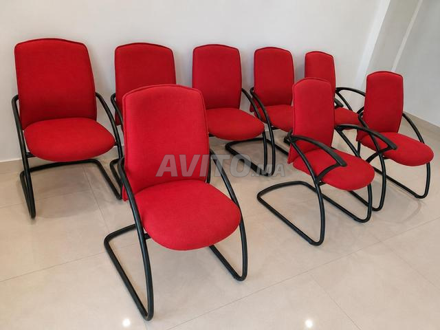 Lot de 8 chaises de réunion rouges - 2
