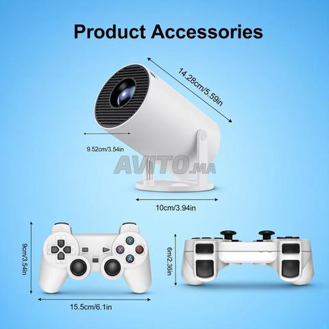 Projecteur Smart 2-en-1 HD 10K Jeux  2Manettes - 2