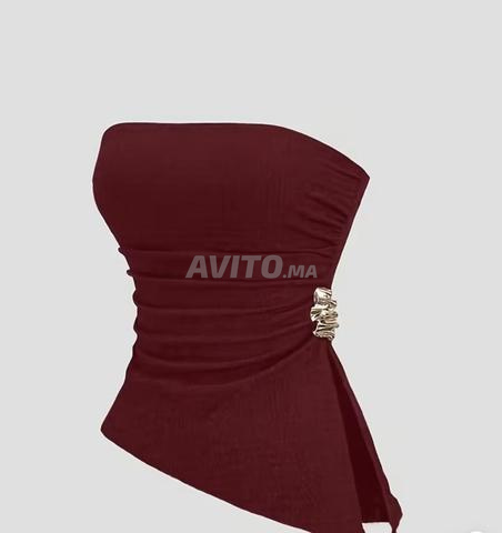 Top bordeaux sans manches - 2