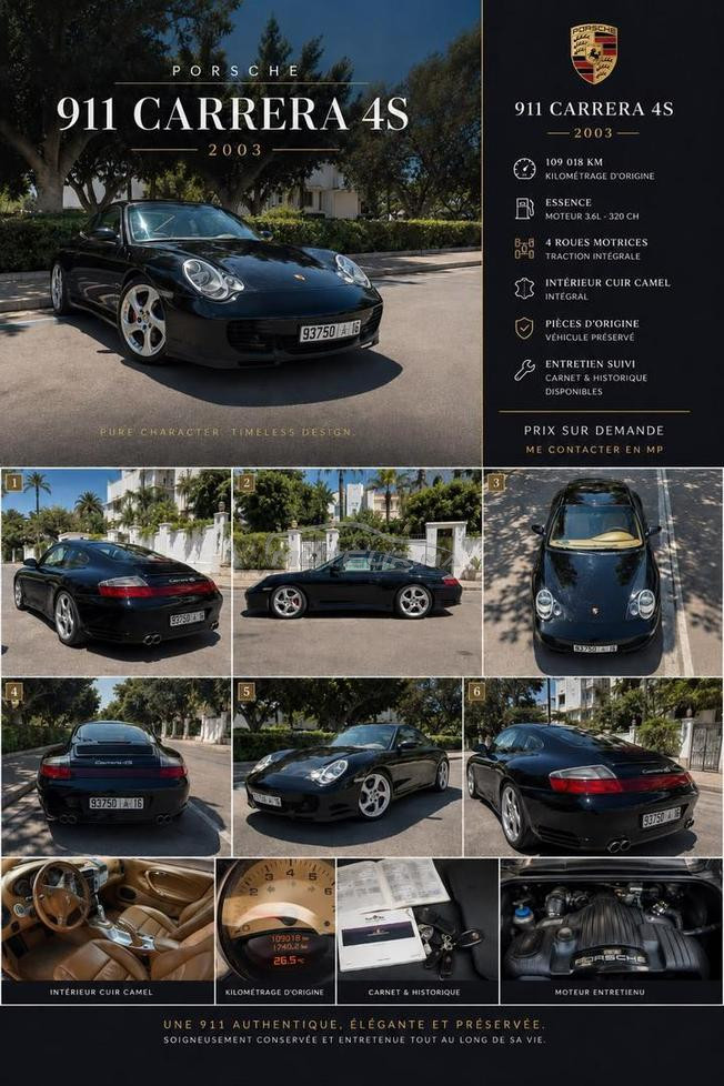 Porsche 911 Essence Automatique 2003 à Casablanca