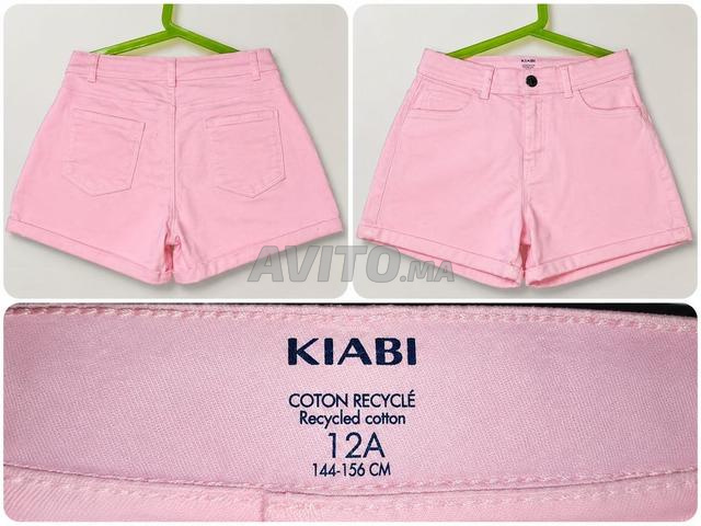 🩷 شورت جينز وردي KIABI قطن معاد تدويره