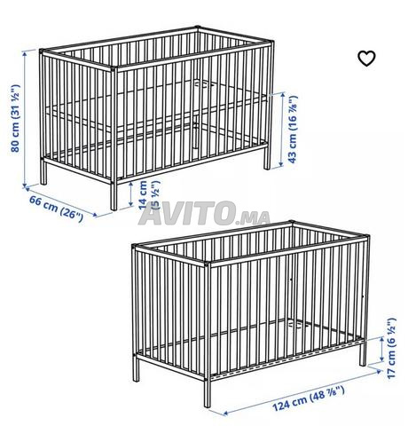 سرير أطفال IKEA ومرتبة بجيوب زنبركية - 2