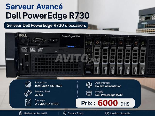 خادم DELL R730 مزدوج E5-2620 V3 (مُجدد)