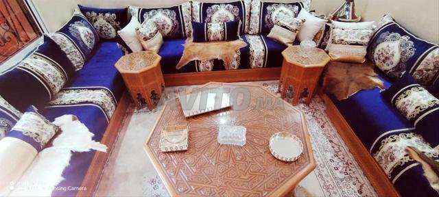 Salon marocain cent pour cent cèdre, sculpté main - 2