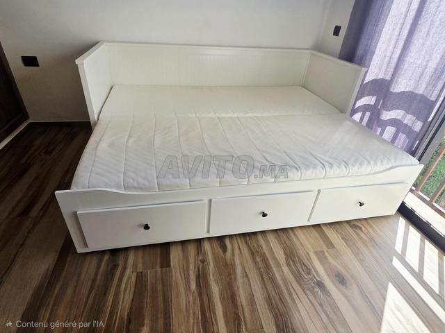 سرير أريكة HEMNES من IKEA مع مرتبتين 80x200 - 2