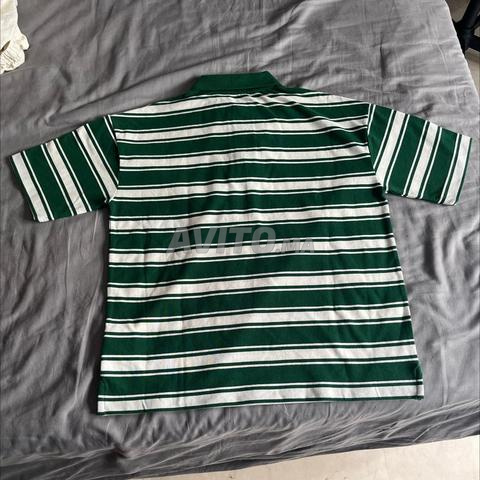 Polo 14 ans vert et blanc à rayures - 2