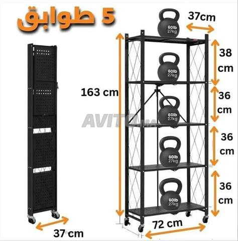 ✨ رفوف تنظيم معدنية قابلة للطي مع عجلات ✨ - 2
