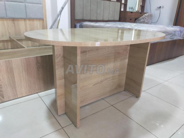 Table basse ronde en MDF 100x65x54cm - 2