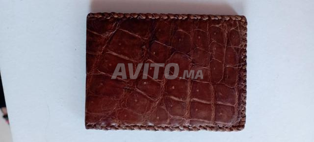 Portefeuille en cuir de crocodile véritable, - 2