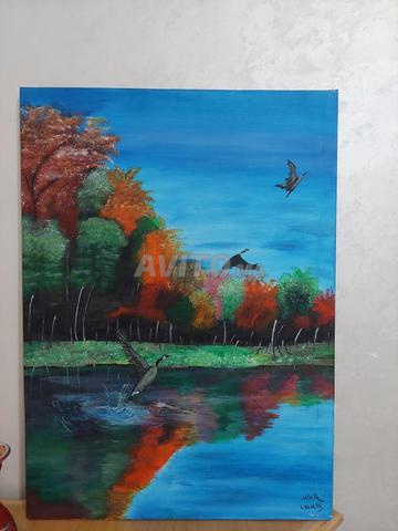 لوحة رسم منظر طبيعي مغربي - 2