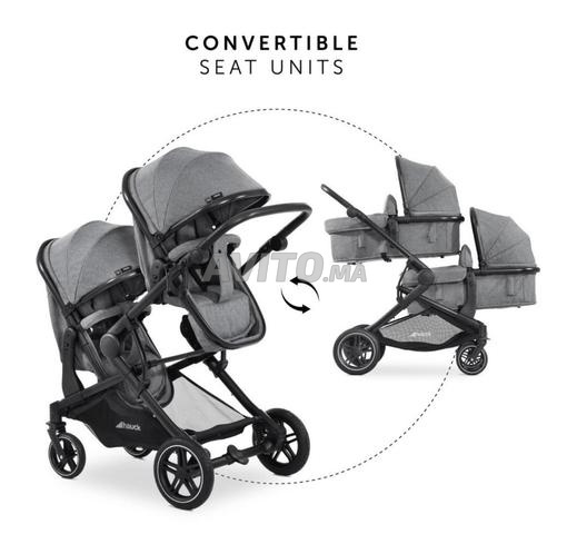 Poussette double Atlantic jumeaux melange grey - 2