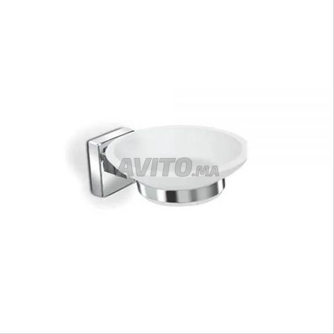 Porte Savon rond en Verre Chromé - 2