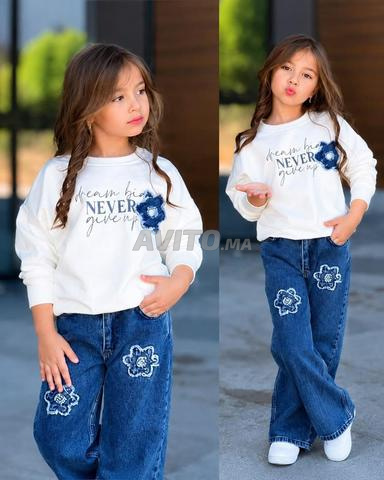 🥰 Ensemble d'hiver mignon pour filles, jean sweat