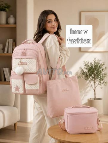 🎒✨ حقيبة مدرسية 4 قطع – مقاومة للماء