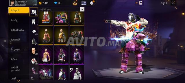 Compte Free Fire niveau 61 avec beaucoup d'objets rares. - 2