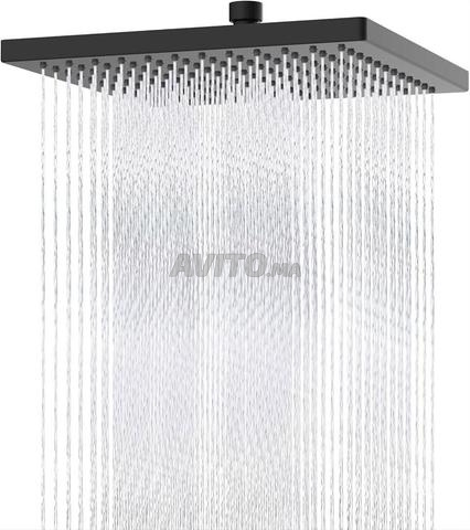 Pomme de douche carrée slim en inox 30cm ZENITH Noire - 2