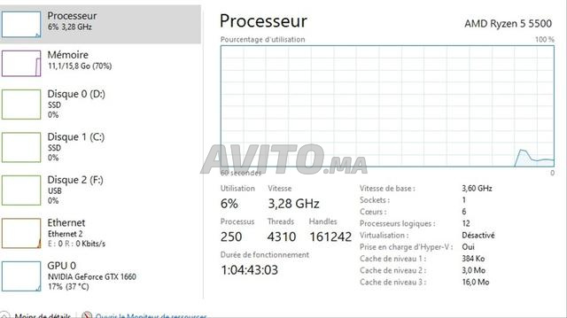 NVIDIA Geforce GTX 1660 / AMD Ryzen 5 5500 - 2