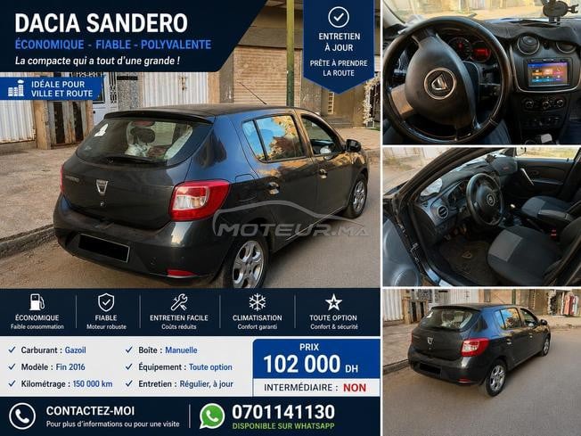 dacia sandero 2016 kenitra mazot en bon etat