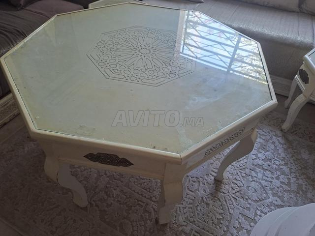 Table à manger marocaine traditionnelle en verre