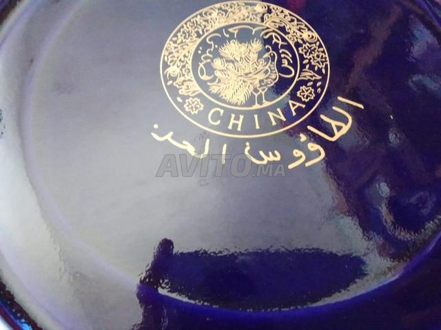 طبق طاووس حر أصلي 36 سم ذهب 22 قيراط - 2