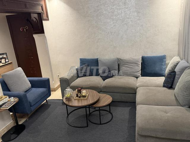 Salon L fauteuil tapis - 2
