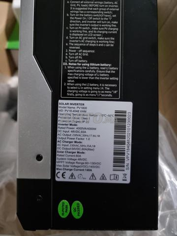 Onduleur Hybride Solaire Must 4000W/48V – État Neuf - 2