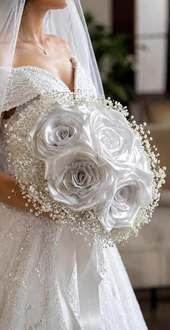 Bouquet de mariée en satin permanent - 2