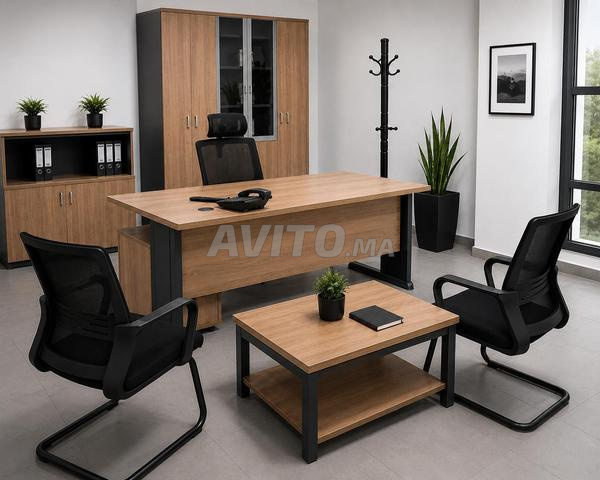 BUREAU SEMI MÉTALLIQUE EN BOIS - 2