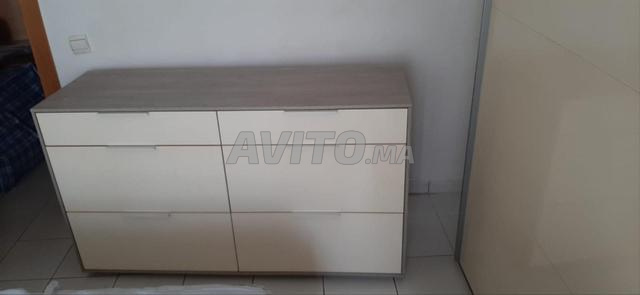Commode rangement tiroirs blanc - 2