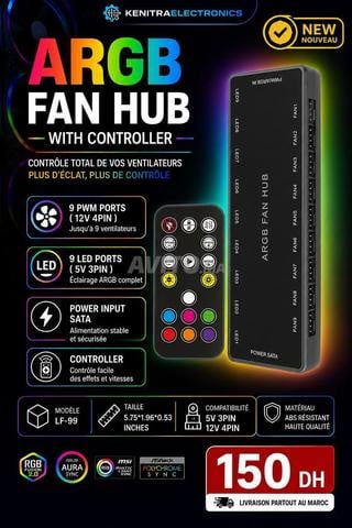 Hub de ventilateurs ARGB avec télécommande