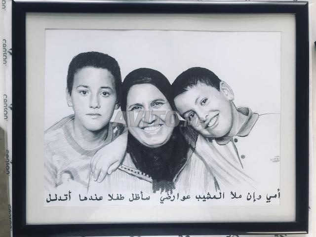 بورتريه فني مرسوم باليد من صورة