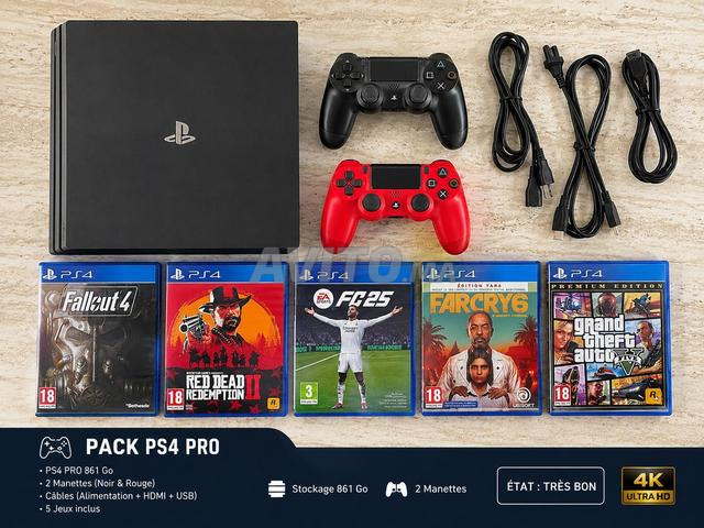 PS4 Pro 861 Go 2 Manettes 5 Jeux - 2