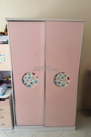 Chambre fille complète rose&blanc très bon état - 2
