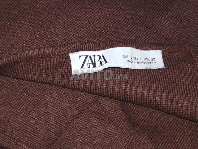 توب تريكو بني بياقة هالتير (Halter Top) من Zara - 2