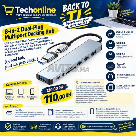 محطة إرساء USB من النوع C 8 في 2