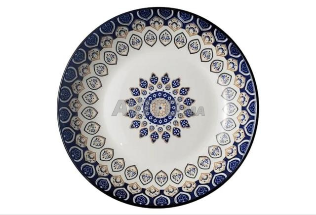 Assiette plate en porcelaine motif mosaïque 18 cm - 2