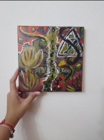 لوحة تجريدية مصنوعة يدوياً (20x20)