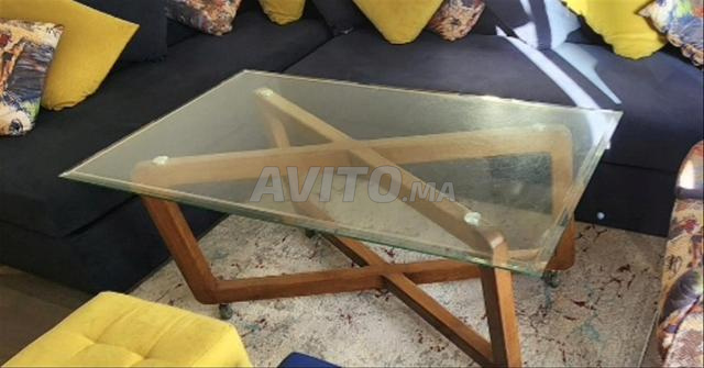 Table moderne avec verre trempé - 2
