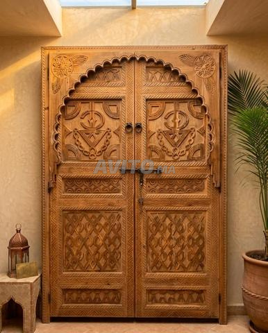 باب مزدوج خشب صلب مانكوش حسب الطلب
