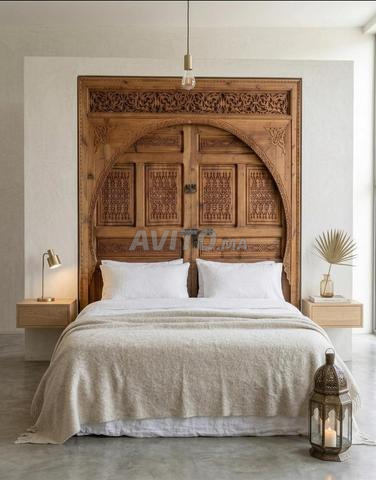 Tête de Lit Bois Massif Mankouch Sur Mesure