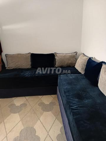 Salon marocain velours bleu marine - 2