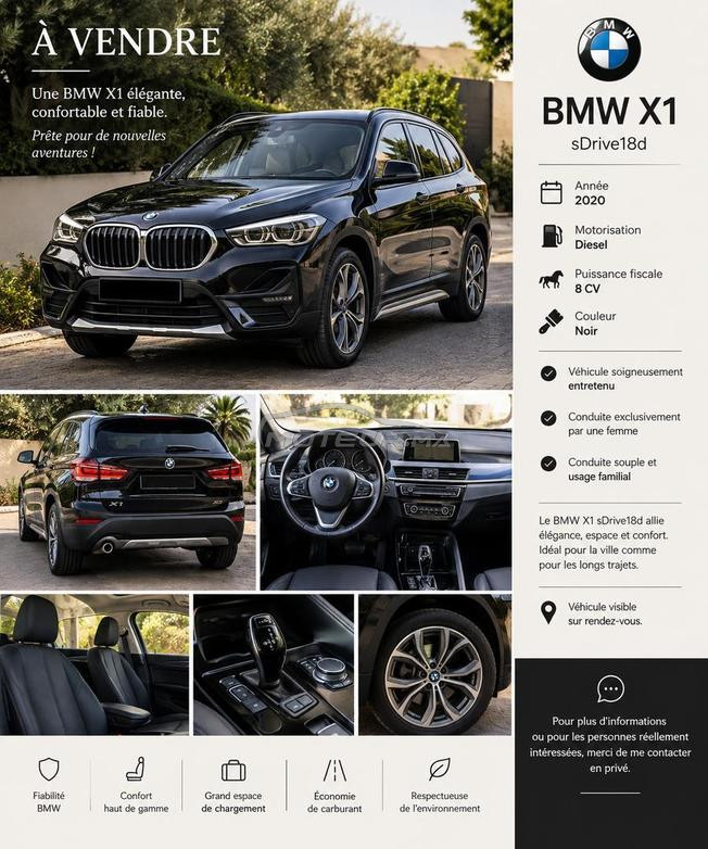 BMW X1 Diesel Automatique 2020 à Casablanca